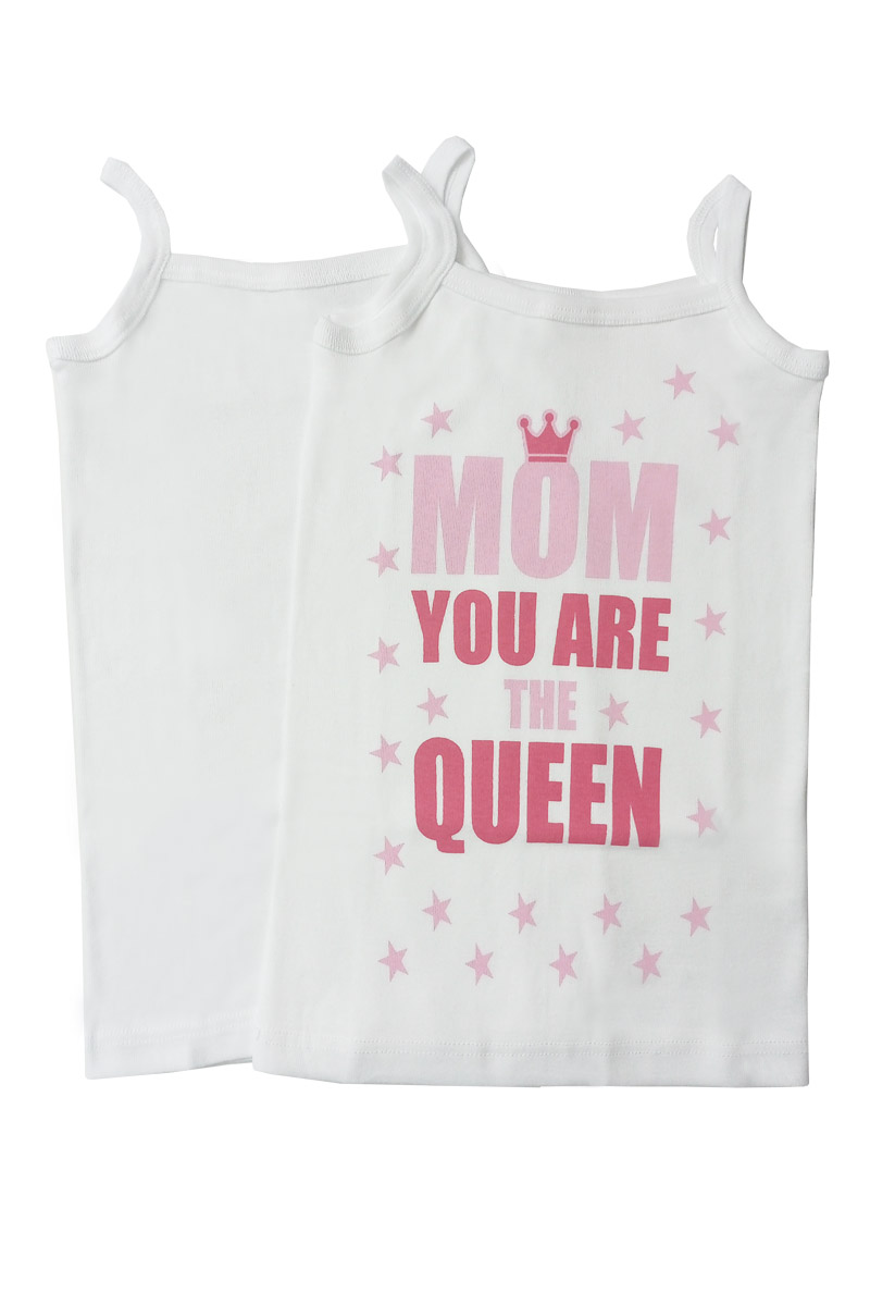 Δυάδα φανέλα λεπτή τιράντα με τύπωμα “Mom you are the queen”