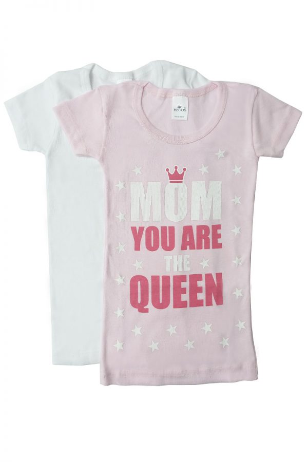 Φανέλα κοντό μάνικ με τύπωμα “Mom you are the queen”